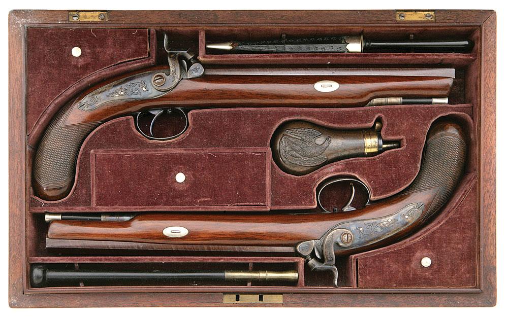 Fine Cased Pair of Percussion Pistols