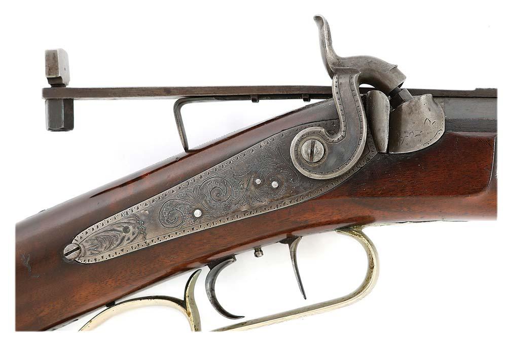 Fabulous Deluxe Percussion Halfstock Sporting Rifle by D.H. Hilliard of Cornish, New Hampshire