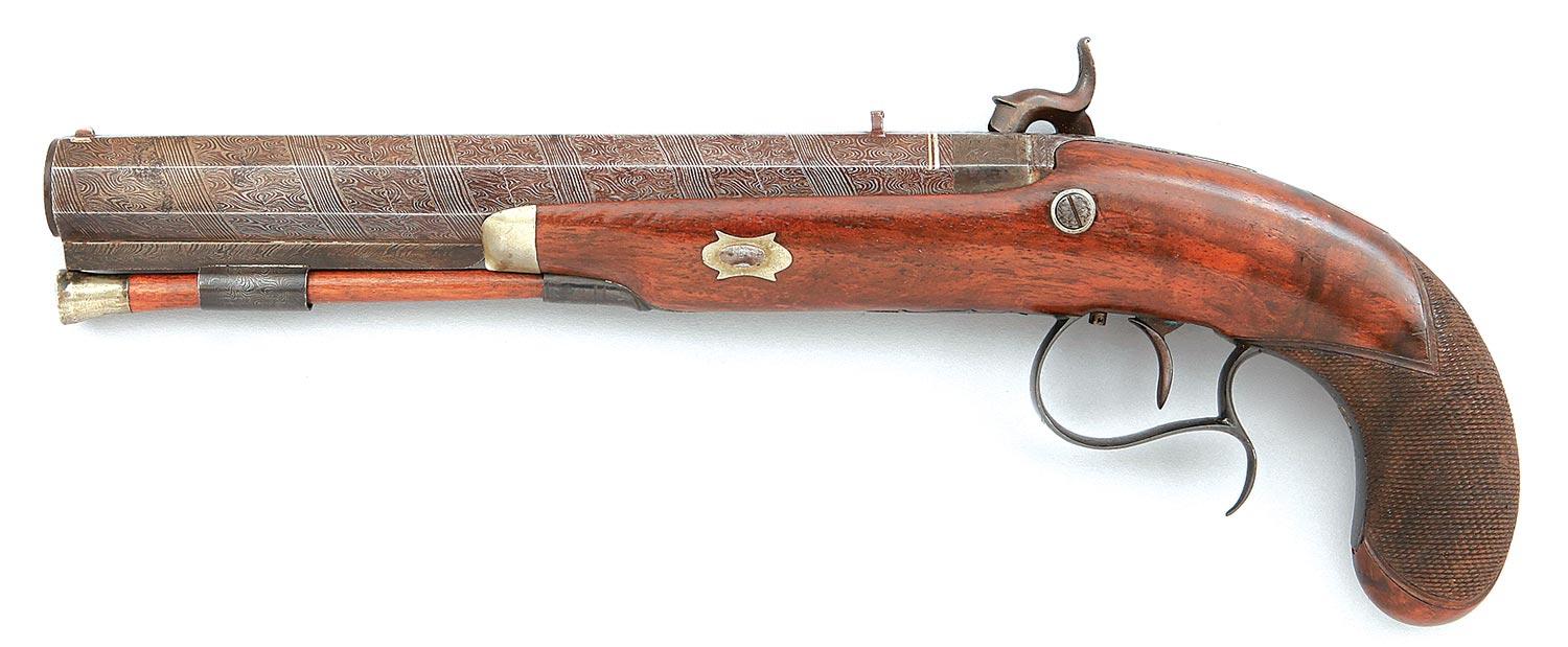 Attractive British Percussion Target Pistol by Richard Hollis & Sons