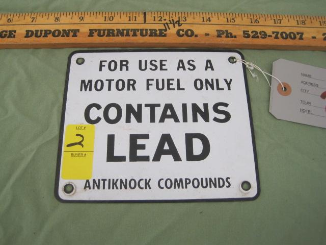 Painted Tin Lead Pump Tag