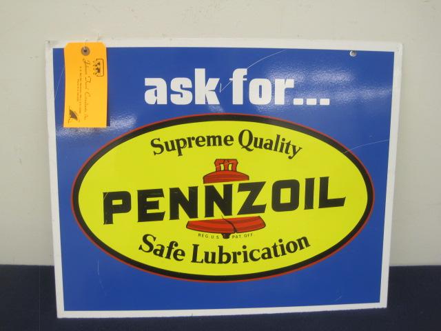 2-Sided Pennzoil Lubricant Sign