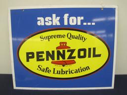 2-Sided Pennzoil Lubricant Sign