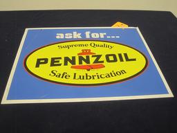 2-Sided Pennzoil Lubricant Sign