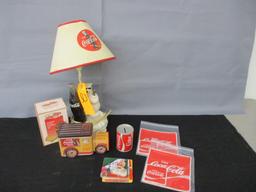 Coca-Cola Polar Bear Lamp, Patches & Coasters