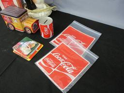 Coca-Cola Polar Bear Lamp, Patches & Coasters