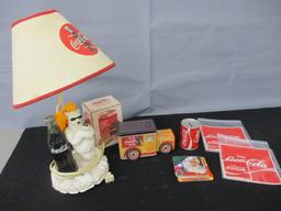 Coca-Cola Polar Bear Lamp, Patches & Coasters