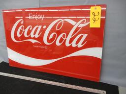 Coca-Cola Glass Vending Machine Sign