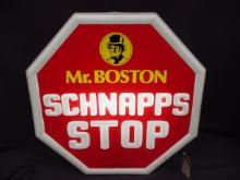 POLY MR BOSTON SCHNAPPS LIGHTED SIGN