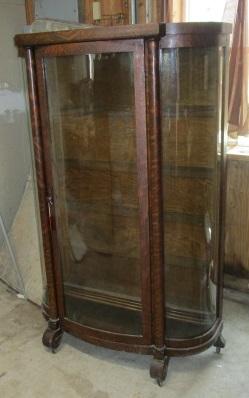 OAK CURVED GLASS CHINA CABINET