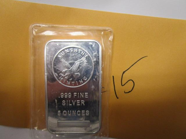 SUNSHINE MINTING 5 OUNCE SILVER BAR