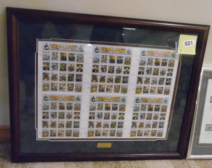 Civil War Stamps framed