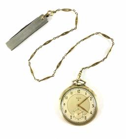 C.1938 Elgin 17j Pocket Watch 10k Gold Filled Case