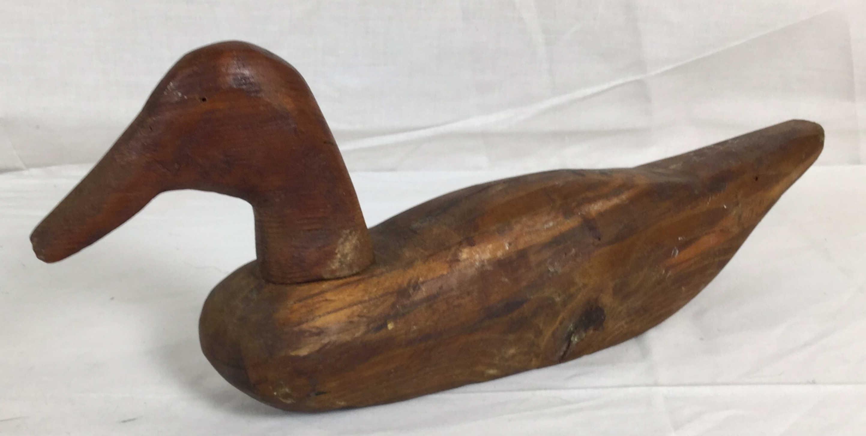 Vintage Wood Carved Duck Decoy
