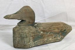 Vintage Wood Carved Duck Decoy