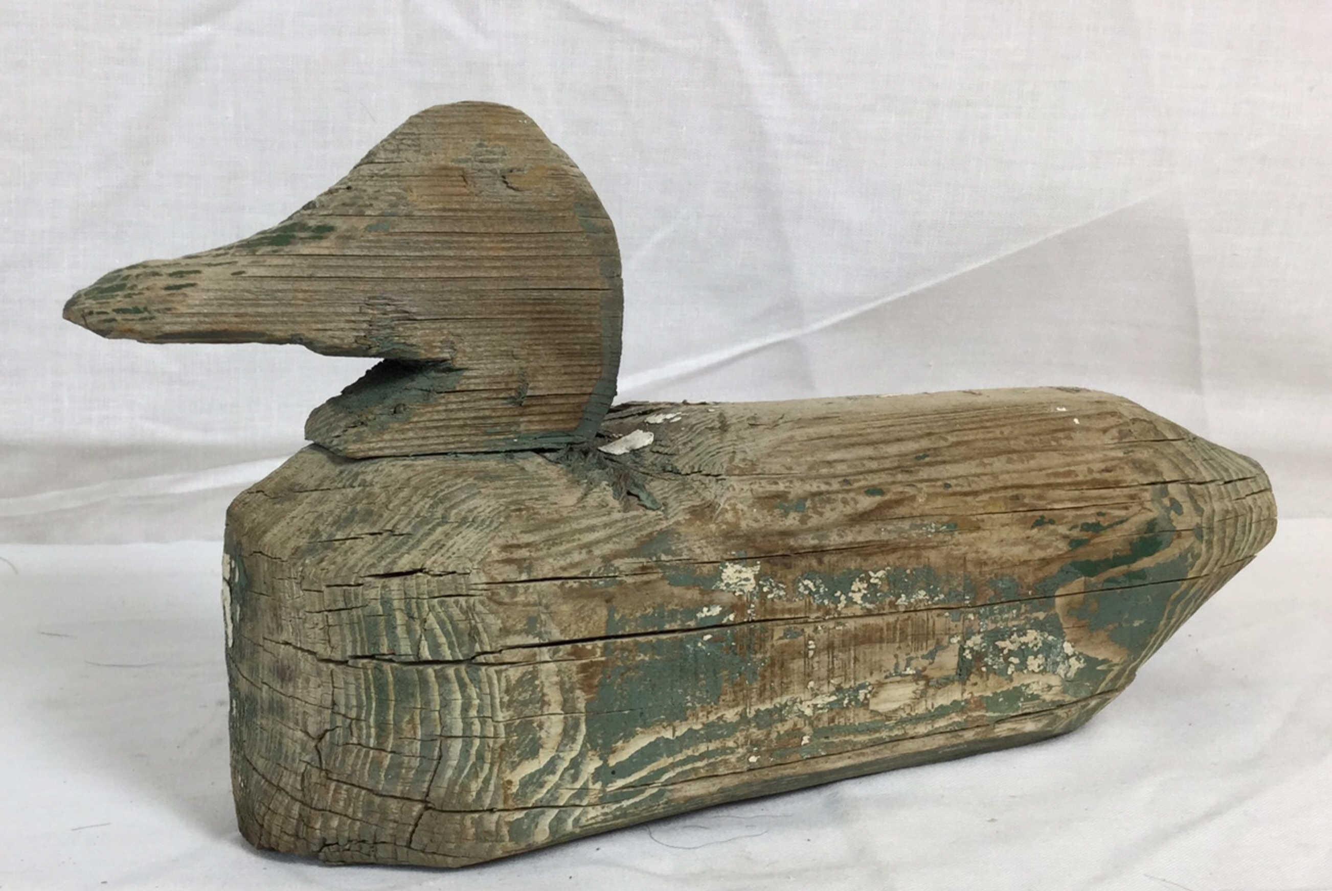 Vintage Wood Carved Duck Decoy