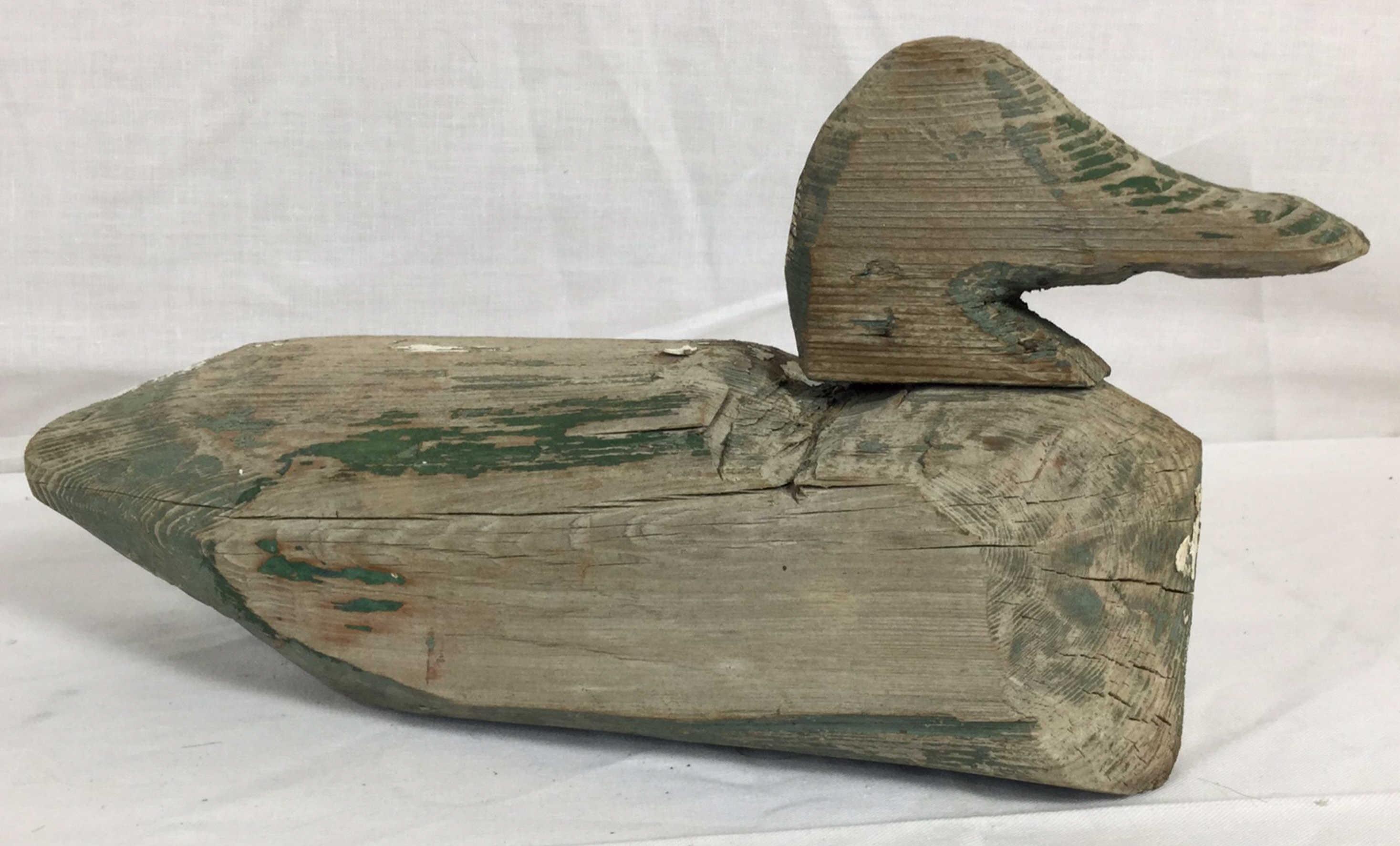 Vintage Wood Carved Duck Decoy