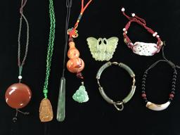 Jade & Carved Stone Pendants, Bracelets