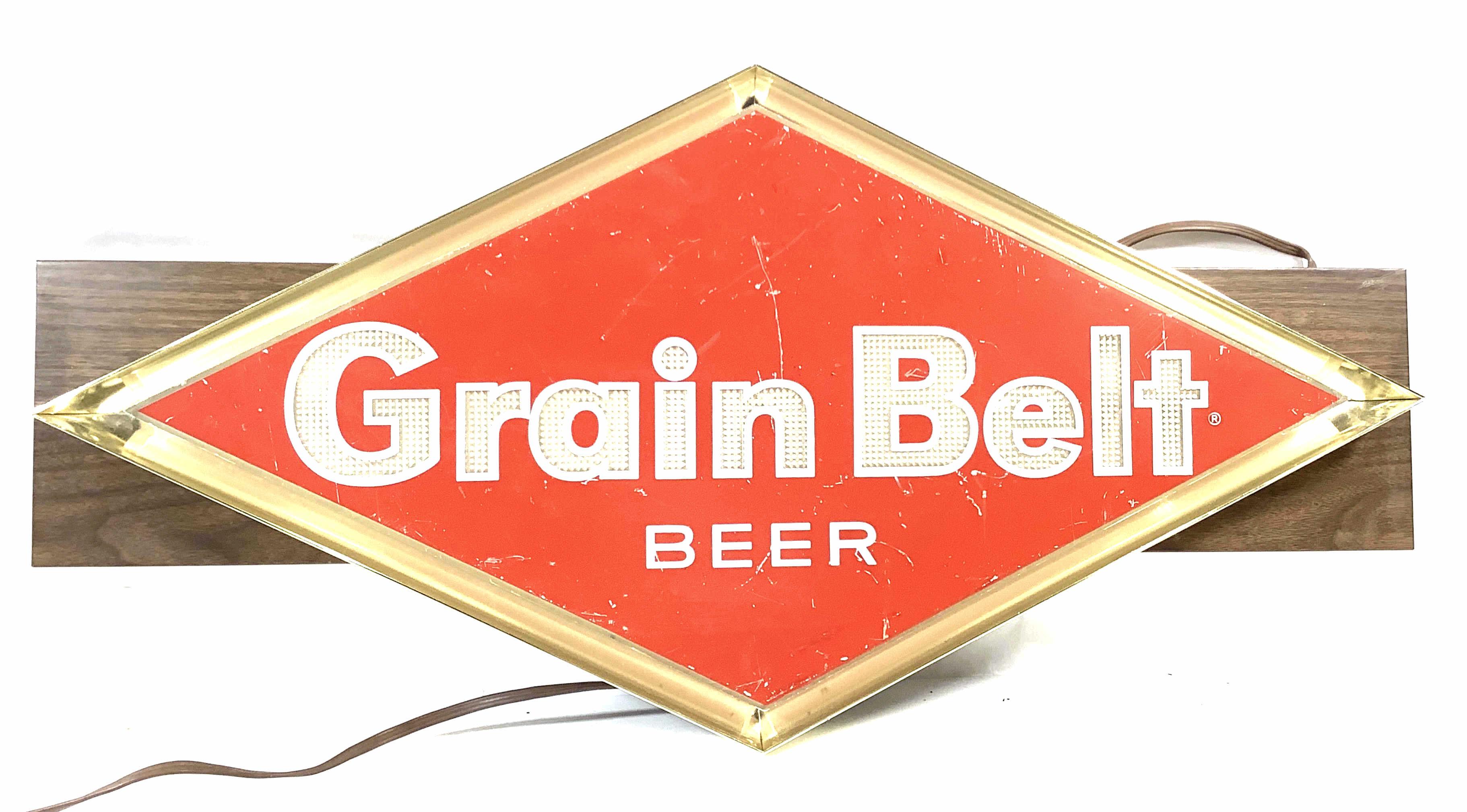 Vintage Grain Beer Advertising Illuminated Bar Sign