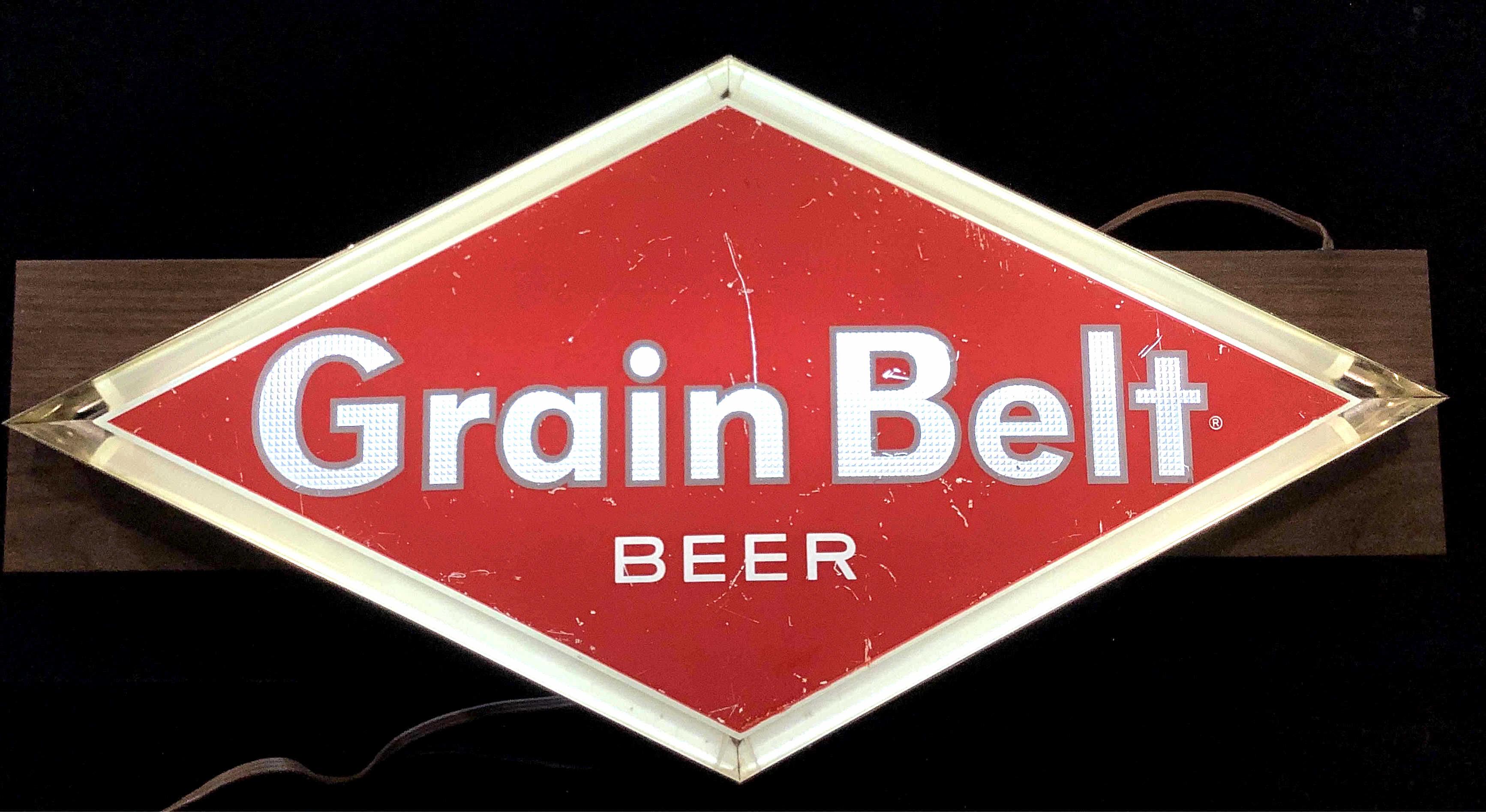 Vintage Grain Beer Advertising Illuminated Bar Sign