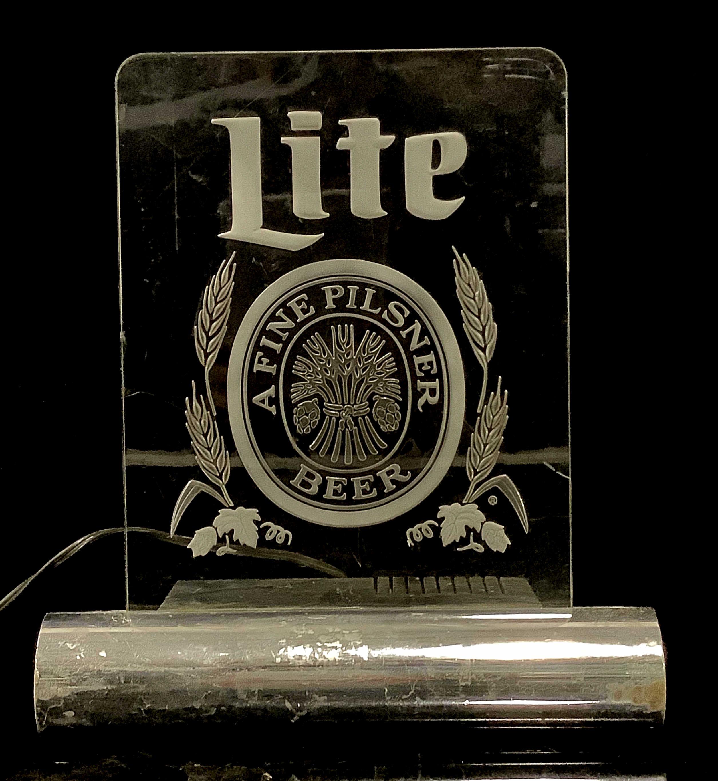 Miller Lite Beer Illuminated Advertising Bar Sign