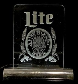 Miller Lite Beer Illuminated Advertising Bar Sign