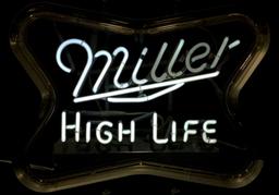 Miller High Life Beer Advertising Neon Bar Sign