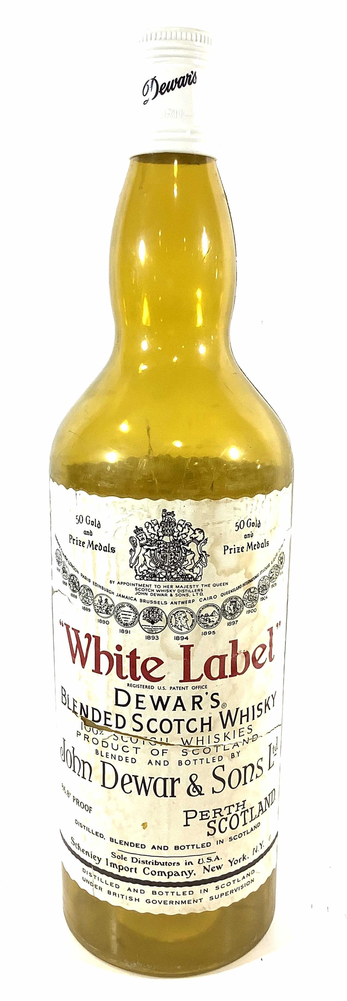 White Label Whiskey Advertising Large Bottle Decor