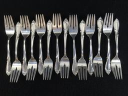 (14) International Sterling Silver Desert Forks