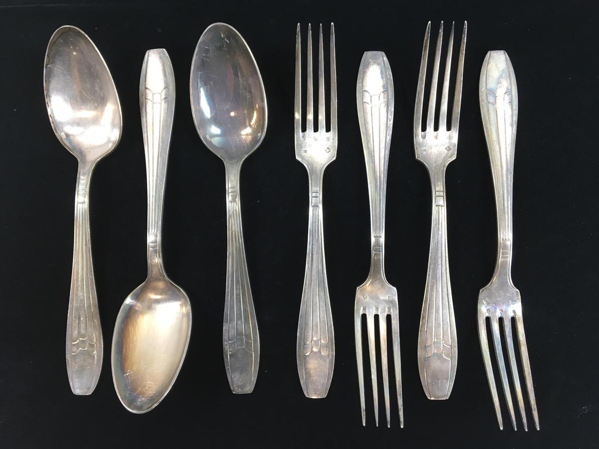 (7) Russian Sterling Silver Forks & Spoons