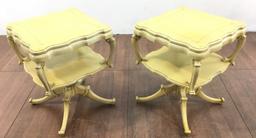 (2) Neo Classical Style Tiered End Tables