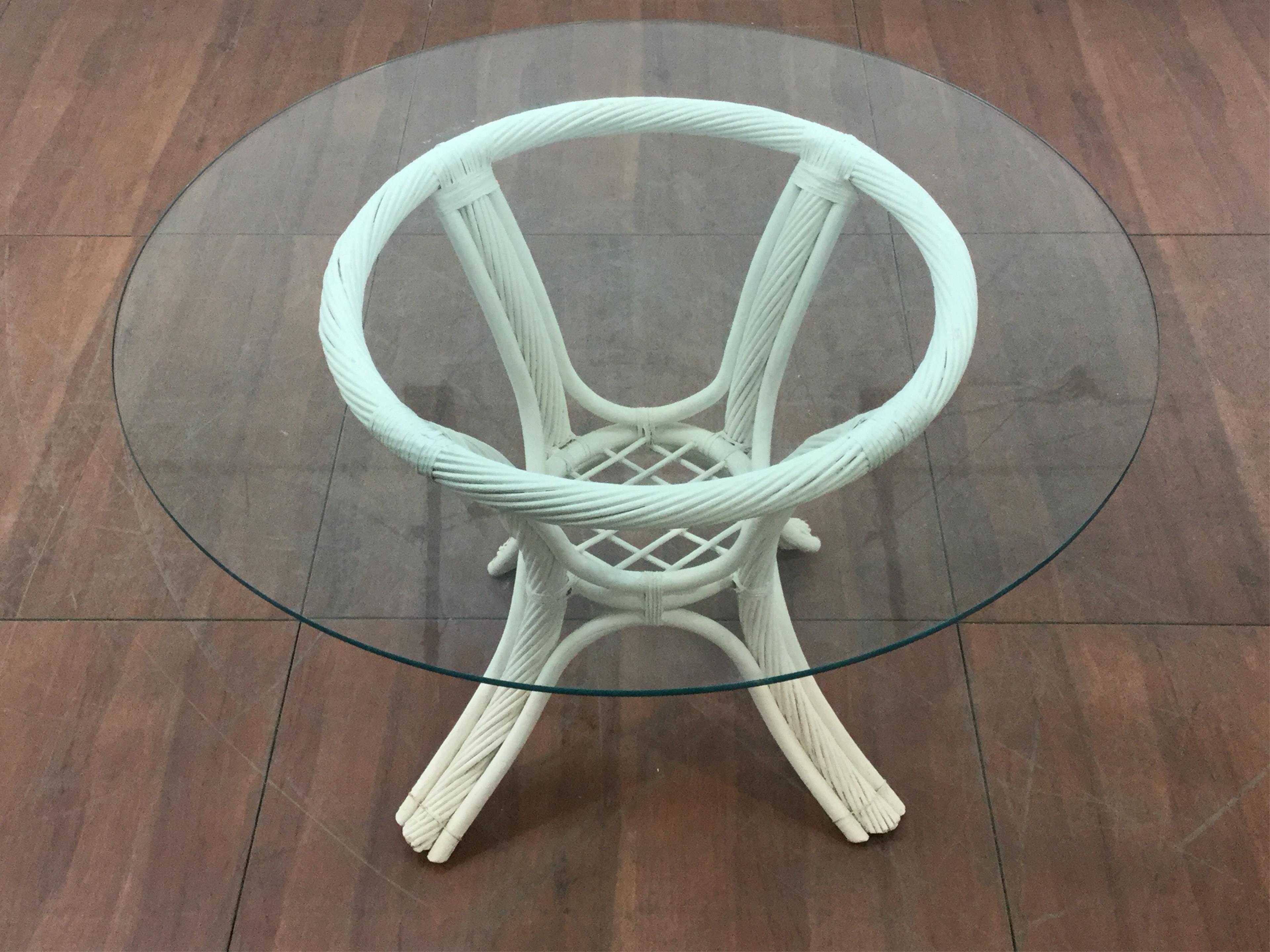 Glass Top Wicker Style Patio Table