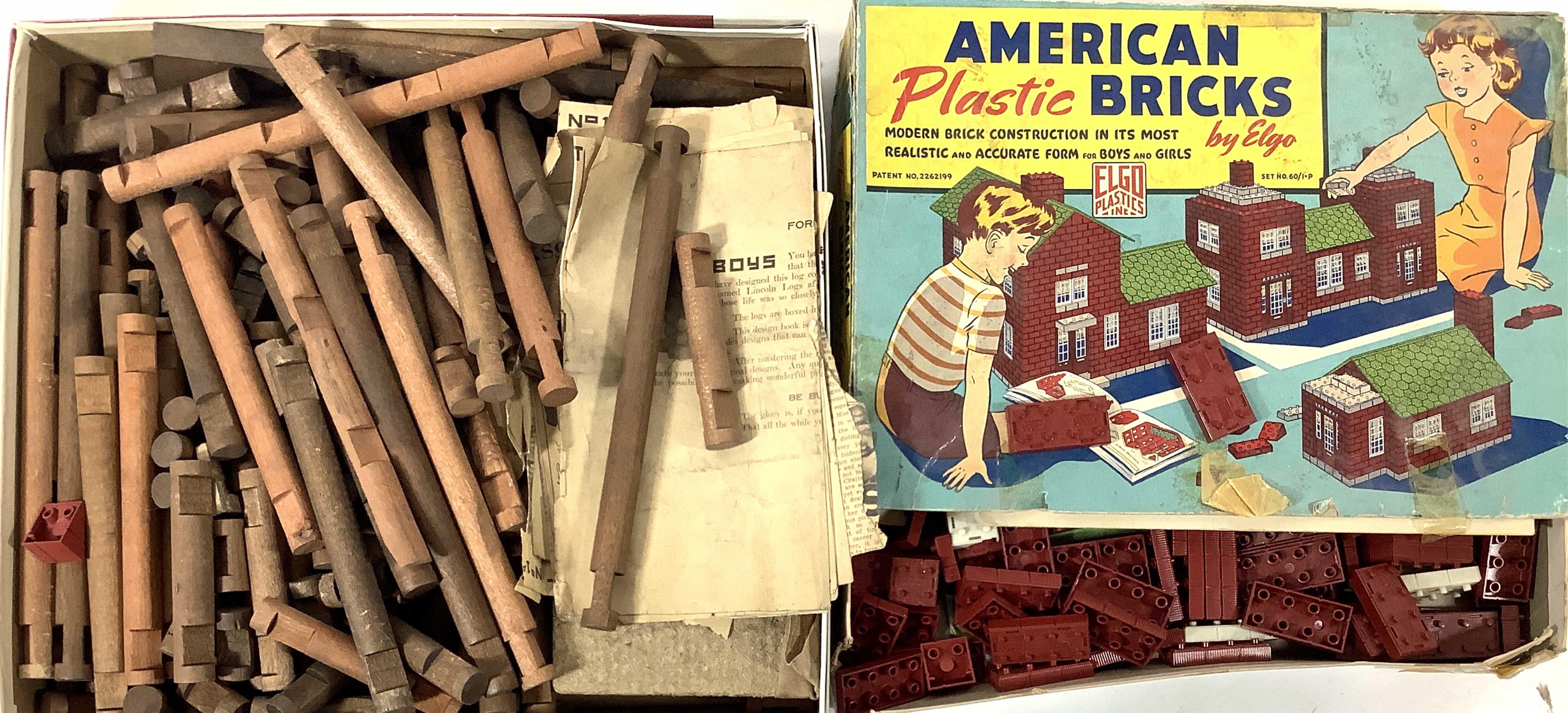 Vintage Lincoln Logs & American Plastic Bricks