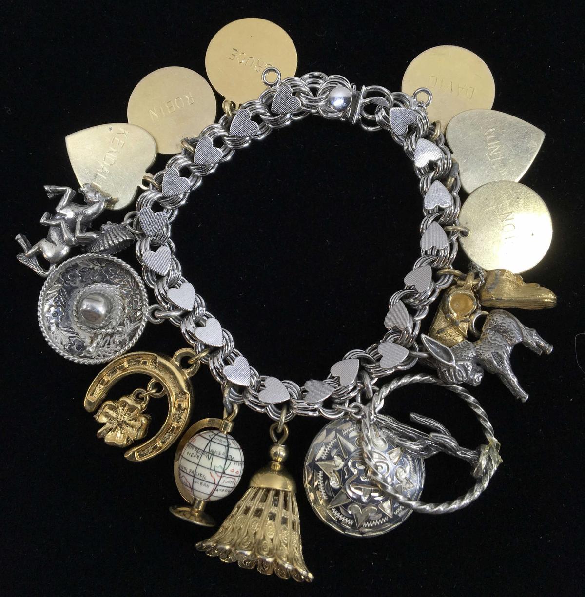 Sterling Silver & Gold Filled Charm Bracelet