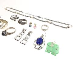 Silver Sterling Earrings, Ring, Pendant,