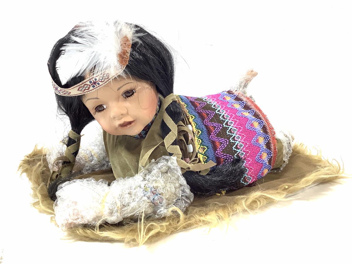 Vintage Cathay Porcelain Native Indian Doll