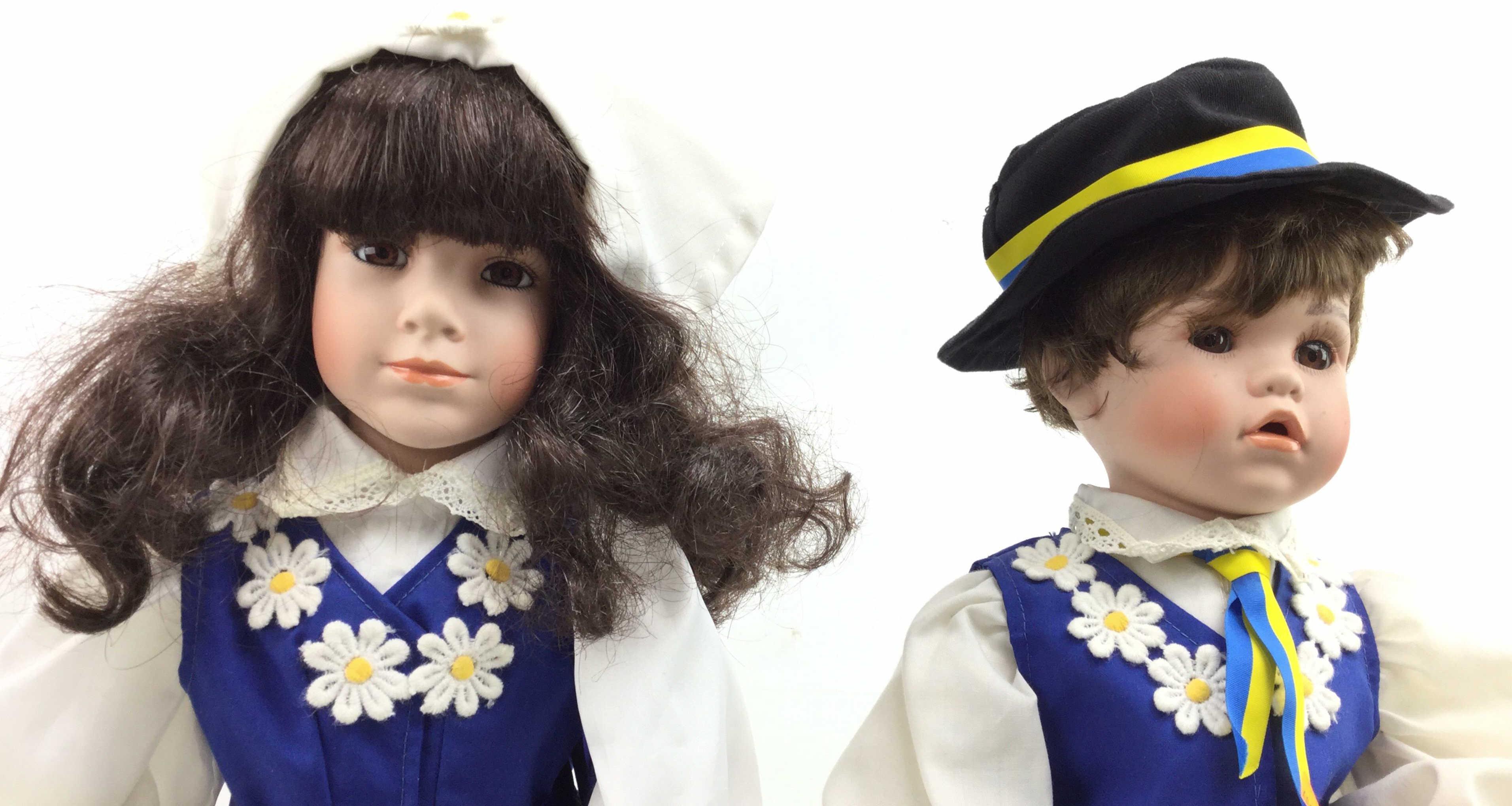 Pair Of Porcelain Composite Dolls