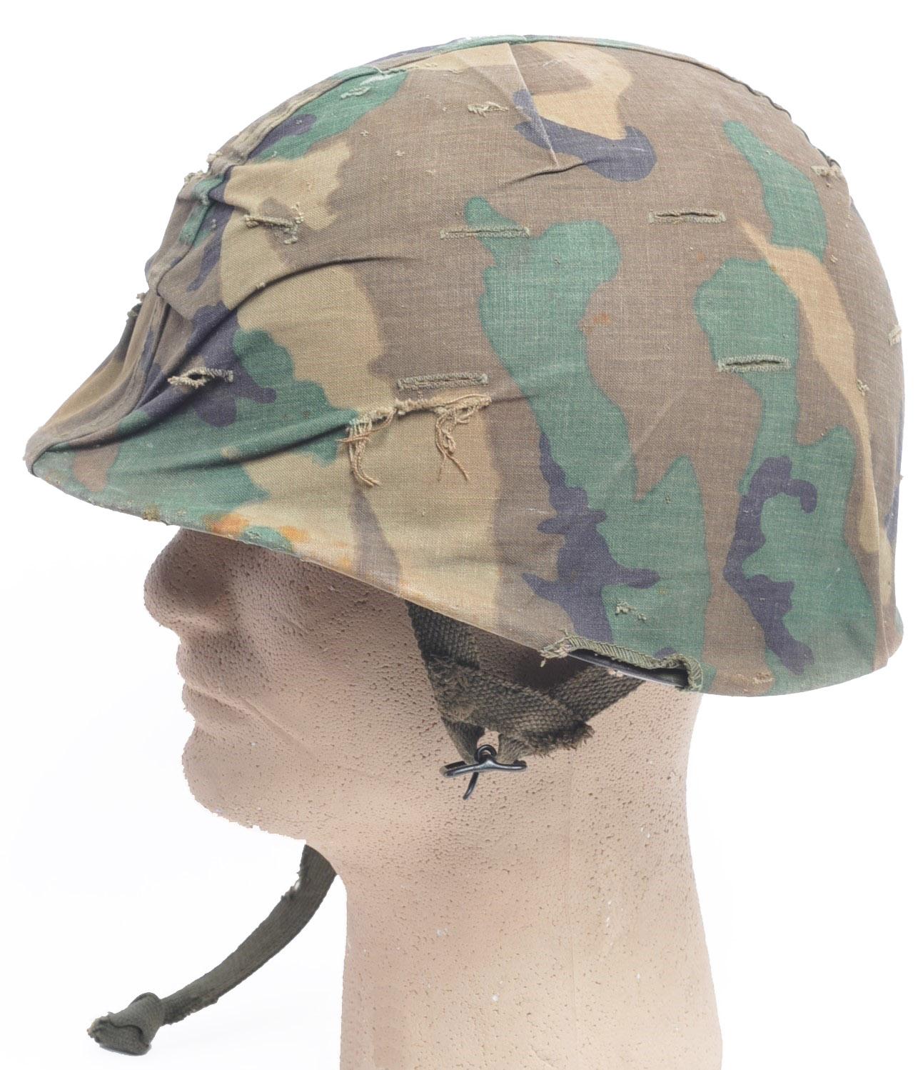 US Military 1970-80s era M1 Helmet, Liner amd Camo Cover (RSO)