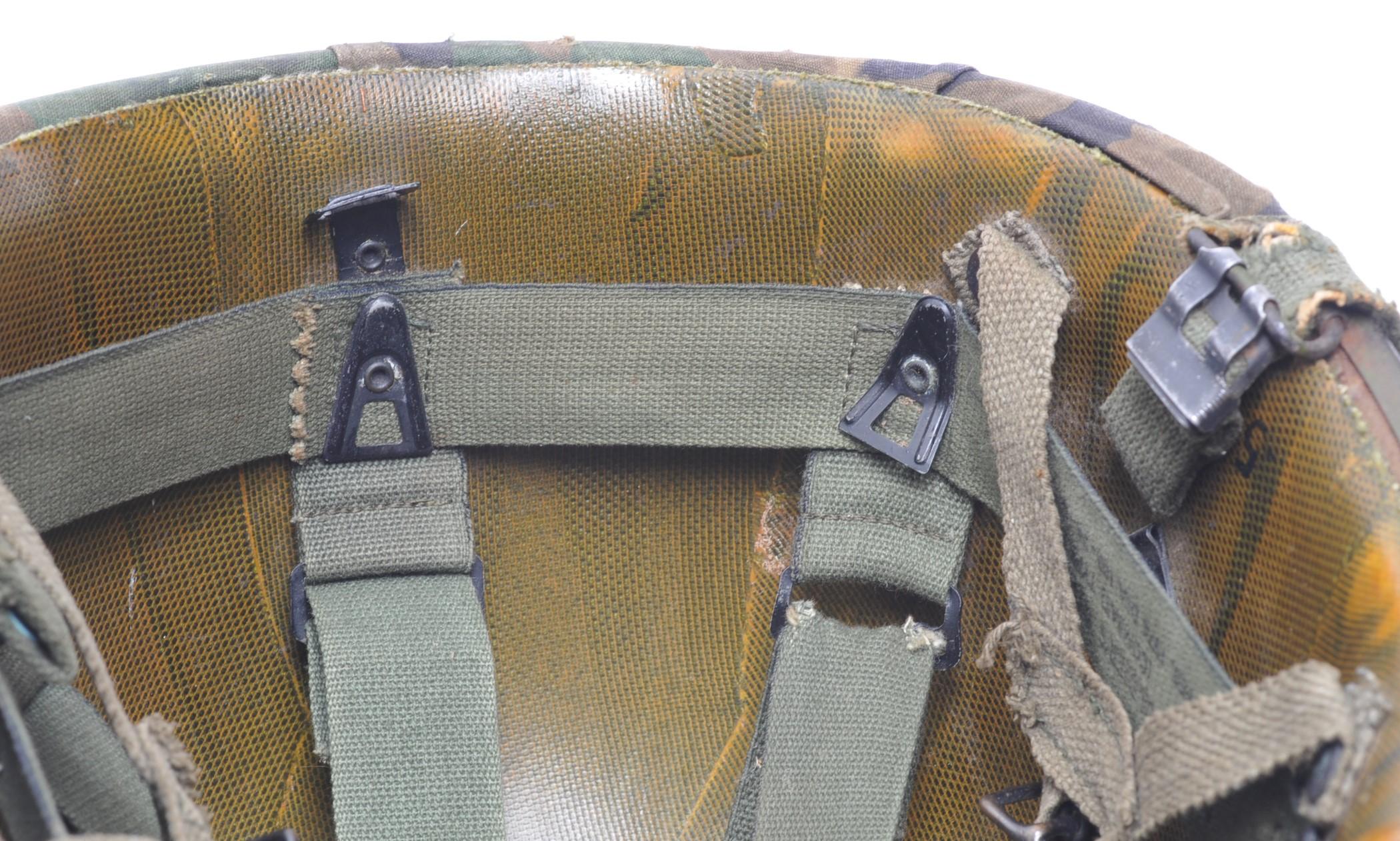 US Military 1970-80s era M1 Helmet, Liner amd Camo Cover (RSO)